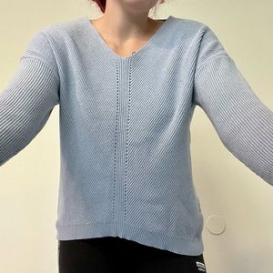size S pastel blue v-neck sweater